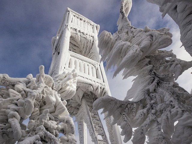 Lookout Tower Ice Sculpture by Marko Korosec - Amazing photo, taken by Marko Korosec on December 2014, after the ice storm on Mount Javornik, Slovenia, which created amazing ice sculpture from the lookout tower. <br />
After nine days of strong winds and cold, the landscape was transformed in a wonderland of ice formations by frozen trees, vegetation and structures covered by a thick layer of ice, enchanting  hoarfrost and long ice spikes. - , lookout, tower, towers, Ice, sculpture, sculptures, Marko, Korosec, nature, amazing, photo, photos, December, 2014, storm, Mount, Javornik, Slovenia, winds, wind, cold, landscape, landscapes, wonderland, formations, formation, frozen, trees, tree, vegetation, structures, layer, hoarfrost, spikes, spike - Amazing photo, taken by Marko Korosec on December 2014, after the ice storm on Mount Javornik, Slovenia, which created amazing ice sculpture from the lookout tower. <br />
After nine days of strong winds and cold, the landscape was transformed in a wonderland of ice formations by frozen trees, vegetation and structures covered by a thick layer of ice, enchanting  hoarfrost and long ice spikes. Решайте бесплатные онлайн Lookout Tower Ice Sculpture by Marko Korosec пазлы игры или отправьте Lookout Tower Ice Sculpture by Marko Korosec пазл игру приветственную открытку  из puzzles-games.eu.. Lookout Tower Ice Sculpture by Marko Korosec пазл, пазлы, пазлы игры, puzzles-games.eu, пазл игры, онлайн пазл игры, игры пазлы бесплатно, бесплатно онлайн пазл игры, Lookout Tower Ice Sculpture by Marko Korosec бесплатно пазл игра, Lookout Tower Ice Sculpture by Marko Korosec онлайн пазл игра , jigsaw puzzles, Lookout Tower Ice Sculpture by Marko Korosec jigsaw puzzle, jigsaw puzzle games, jigsaw puzzles games, Lookout Tower Ice Sculpture by Marko Korosec пазл игра открытка, пазлы игры открытки, Lookout Tower Ice Sculpture by Marko Korosec пазл игра приветственная открытка