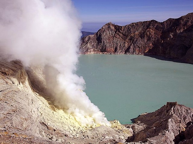 Volcano Indonesia Kawah Ijen Active Crater with Acid Lake - A crater of the active volcano on Kawah Ijen in East Java, Indonesia and its famous turquoise colored most acid lake in the world with hot, partly liquid sulfur contents. - , volcano, volcanoes, Indonesia, Kawah, Ijen, active, crater, craters, acid, lake, lakes, nature, natures, famous, turquoise, colored, world, worlds, hot, partly, liquid, sulfur, contents, content - A crater of the active volcano on Kawah Ijen in East Java, Indonesia and its famous turquoise colored most acid lake in the world with hot, partly liquid sulfur contents. Solve free online Volcano Indonesia Kawah Ijen Active Crater with Acid Lake puzzle games or send Volcano Indonesia Kawah Ijen Active Crater with Acid Lake puzzle game greeting ecards  from puzzles-games.eu.. Volcano Indonesia Kawah Ijen Active Crater with Acid Lake puzzle, puzzles, puzzles games, puzzles-games.eu, puzzle games, online puzzle games, free puzzle games, free online puzzle games, Volcano Indonesia Kawah Ijen Active Crater with Acid Lake free puzzle game, Volcano Indonesia Kawah Ijen Active Crater with Acid Lake online puzzle game, jigsaw puzzles, Volcano Indonesia Kawah Ijen Active Crater with Acid Lake jigsaw puzzle, jigsaw puzzle games, jigsaw puzzles games, Volcano Indonesia Kawah Ijen Active Crater with Acid Lake puzzle game ecard, puzzles games ecards, Volcano Indonesia Kawah Ijen Active Crater with Acid Lake puzzle game greeting ecard