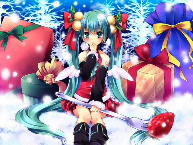 Christmas with Hatsune Miku by Sorai Shinya Wallpaper - Christmas wallpaper with Hatsune Miku, a beautiful anime girl with long pigtails, painted by the Japanese manga artist Sorai Shinya. Hatsune Miku, which became a Japanese pop idol, is a software synthesizer (singing computer), created by Crypton Future Media (2007). The name of the most popular Vocaloid2 is combined of Hatsu (first), Ne (sound) and Miku (future), meaning 'the first sound from the future'. - , Christmas, Hatsune, Miku, Sorai, Shinya, wallpaper, wallpapers, cartoon, cartoons, art, arts, holiday, holidays, beautiful, anime, girl, girls, long, pigtails, pigtail, Japanese, manga, artist, artists, pop, idol, idols, software, synthesizer, synthesizers, singing, computer, computers, Crypton, Future, Media, 2007, name, names, popular, Vocaloid2, Hatsu, first, Ne, sound, Miku, future, first, sound, sounds, future - Christmas wallpaper with Hatsune Miku, a beautiful anime girl with long pigtails, painted by the Japanese manga artist Sorai Shinya. Hatsune Miku, which became a Japanese pop idol, is a software synthesizer (singing computer), created by Crypton Future Media (2007). The name of the most popular Vocaloid2 is combined of Hatsu (first), Ne (sound) and Miku (future), meaning 'the first sound from the future'. Resuelve rompecabezas en línea gratis Christmas with Hatsune Miku by Sorai Shinya Wallpaper juegos puzzle o enviar Christmas with Hatsune Miku by Sorai Shinya Wallpaper juego de puzzle tarjetas electrónicas de felicitación  de puzzles-games.eu.. Christmas with Hatsune Miku by Sorai Shinya Wallpaper puzzle, puzzles, rompecabezas juegos, puzzles-games.eu, juegos de puzzle, juegos en línea del rompecabezas, juegos gratis puzzle, juegos en línea gratis rompecabezas, Christmas with Hatsune Miku by Sorai Shinya Wallpaper juego de puzzle gratuito, Christmas with Hatsune Miku by Sorai Shinya Wallpaper juego de rompecabezas en línea, jigsaw puzzles, Christmas with Hatsune Miku by Sorai Shinya Wallpaper jigsaw puzzle, jigsaw puzzle games, jigsaw puzzles games, Christmas with Hatsune Miku by Sorai Shinya Wallpaper rompecabezas de juego tarjeta electrónica, juegos de puzzles tarjetas electrónicas, Christmas with Hatsune Miku by Sorai Shinya Wallpaper puzzle tarjeta electrónica de felicitación