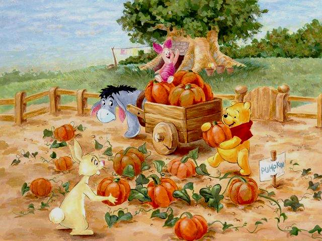 Disney Autumn Pumpkins Harvest Wallpaper - Wallpaper of the merry group of Disney animated heroes, Winnie the Pooh and his friends in the autumn,  which collect the harvest of pumpkins. - , Disney, autumn, autumns, pumpkins, pumpkin, harvest, harvests, wallpaper, wallpapers, cartoon, cartoons, nature, natures, holidays, holiday, season, seasons, merry, group, groups, Disney, animated, heroes, hero, Winnie, Pooh, friends, friend - Wallpaper of the merry group of Disney animated heroes, Winnie the Pooh and his friends in the autumn,  which collect the harvest of pumpkins. Подреждайте безплатни онлайн Disney Autumn Pumpkins Harvest Wallpaper пъзел игри или изпратете Disney Autumn Pumpkins Harvest Wallpaper пъзел игра поздравителна картичка  от puzzles-games.eu.. Disney Autumn Pumpkins Harvest Wallpaper пъзел, пъзели, пъзели игри, puzzles-games.eu, пъзел игри, online пъзел игри, free пъзел игри, free online пъзел игри, Disney Autumn Pumpkins Harvest Wallpaper free пъзел игра, Disney Autumn Pumpkins Harvest Wallpaper online пъзел игра, jigsaw puzzles, Disney Autumn Pumpkins Harvest Wallpaper jigsaw puzzle, jigsaw puzzle games, jigsaw puzzles games, Disney Autumn Pumpkins Harvest Wallpaper пъзел игра картичка, пъзели игри картички, Disney Autumn Pumpkins Harvest Wallpaper пъзел игра поздравителна картичка