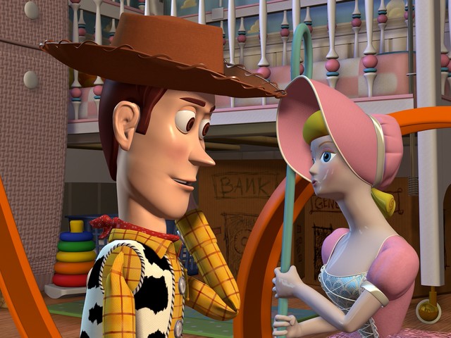 Toy Story Bo Peep and Woody - Scene with Bo Peep and Woody, heroes from 'Toy Story', an American feature-length computer-animated adventure film produced by Pixar Animation Studios and released by Walt Disney Pictures (1995). Bo Peep is a porcelain figurine of a shepherdess attached to Molly's bedside lamp, while Woody is a doll of an old-fashioned cowboy sheriff who is the leader of Andy's toys and his favorite toy since kindergarten. - , toy, toys, story, stories, Bo, Peep, Woody, cartoon, cartoons, film, films, movie, movies, picture, pictures, sequel, sequels, serie, series, scene, scenes, heroes, hero, American, feature, length, computer, animated, adventure, Pixar, Animation, Studios, Walt, Disney, Pictures, 1995, porcelain, figurine, figurines, shepherdess, Molly, bedside, lamp, lamps, doll, dolls, old, fashioned, cowboy, sheriff, sheriffs, leader, leaders, Andy, toys, toy, favorite, kindergarten - Scene with Bo Peep and Woody, heroes from 'Toy Story', an American feature-length computer-animated adventure film produced by Pixar Animation Studios and released by Walt Disney Pictures (1995). Bo Peep is a porcelain figurine of a shepherdess attached to Molly's bedside lamp, while Woody is a doll of an old-fashioned cowboy sheriff who is the leader of Andy's toys and his favorite toy since kindergarten. Решайте бесплатные онлайн Toy Story Bo Peep and Woody пазлы игры или отправьте Toy Story Bo Peep and Woody пазл игру приветственную открытку  из puzzles-games.eu.. Toy Story Bo Peep and Woody пазл, пазлы, пазлы игры, puzzles-games.eu, пазл игры, онлайн пазл игры, игры пазлы бесплатно, бесплатно онлайн пазл игры, Toy Story Bo Peep and Woody бесплатно пазл игра, Toy Story Bo Peep and Woody онлайн пазл игра , jigsaw puzzles, Toy Story Bo Peep and Woody jigsaw puzzle, jigsaw puzzle games, jigsaw puzzles games, Toy Story Bo Peep and Woody пазл игра открытка, пазлы игры открытки, Toy Story Bo Peep and Woody пазл игра приветственная открытка