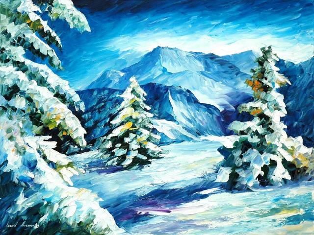 Above and Beyond by Leonid Afremov - 'Above and Beyond' is a scenic winter landscape by the Russian-Israeli artist Leonid Afremov, depicting beautiful spruce and fir trees on snowy mountain slopes.<br />
Leonid Afremov (1955-2019) was one of the most famous modern landscape painters, who has mastered the use of a palette knife and oils to create own an original and recognizable impressionistic style. - , above, beyond, Leonid, Afremov, art, arts, nature, natures, scenic, winter, landscape, landscapes, Russian-Israeli, artist, artists, beautiful, spruce, fir, trees, tree, snowy, mountain, slopes, slope, famous, modern, painters, painter, palette, knife, oils, oil, original, recognizable, impressionistic, style, styles - 'Above and Beyond' is a scenic winter landscape by the Russian-Israeli artist Leonid Afremov, depicting beautiful spruce and fir trees on snowy mountain slopes.<br />
Leonid Afremov (1955-2019) was one of the most famous modern landscape painters, who has mastered the use of a palette knife and oils to create own an original and recognizable impressionistic style. Resuelve rompecabezas en línea gratis Above and Beyond by Leonid Afremov juegos puzzle o enviar Above and Beyond by Leonid Afremov juego de puzzle tarjetas electrónicas de felicitación  de puzzles-games.eu.. Above and Beyond by Leonid Afremov puzzle, puzzles, rompecabezas juegos, puzzles-games.eu, juegos de puzzle, juegos en línea del rompecabezas, juegos gratis puzzle, juegos en línea gratis rompecabezas, Above and Beyond by Leonid Afremov juego de puzzle gratuito, Above and Beyond by Leonid Afremov juego de rompecabezas en línea, jigsaw puzzles, Above and Beyond by Leonid Afremov jigsaw puzzle, jigsaw puzzle games, jigsaw puzzles games, Above and Beyond by Leonid Afremov rompecabezas de juego tarjeta electrónica, juegos de puzzles tarjetas electrónicas, Above and Beyond by Leonid Afremov puzzle tarjeta electrónica de felicitación