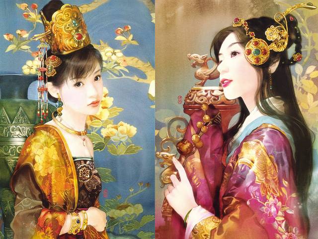 Beauties in Qing Dynasty by Der Jen - 'Beauties in Qing Dynasty', stunning portraits of two ancient Chinese women, dressed in brocade and with golden branch, by Der Jen, a Taiwanese artist born in 1974. - , beauties, beauty, Qing, Dynasty, dynasties, Der, Jen, art, arts, stunning, portraits, portrait, ancient, Chinese, women, woman, brocade, golden, branch, branches, Taiwanese, artist, artists, 1974 - 'Beauties in Qing Dynasty', stunning portraits of two ancient Chinese women, dressed in brocade and with golden branch, by Der Jen, a Taiwanese artist born in 1974. Lösen Sie kostenlose Beauties in Qing Dynasty by Der Jen Online Puzzle Spiele oder senden Sie Beauties in Qing Dynasty by Der Jen Puzzle Spiel Gruß ecards  from puzzles-games.eu.. Beauties in Qing Dynasty by Der Jen puzzle, Rätsel, puzzles, Puzzle Spiele, puzzles-games.eu, puzzle games, Online Puzzle Spiele, kostenlose Puzzle Spiele, kostenlose Online Puzzle Spiele, Beauties in Qing Dynasty by Der Jen kostenlose Puzzle Spiel, Beauties in Qing Dynasty by Der Jen Online Puzzle Spiel, jigsaw puzzles, Beauties in Qing Dynasty by Der Jen jigsaw puzzle, jigsaw puzzle games, jigsaw puzzles games, Beauties in Qing Dynasty by Der Jen Puzzle Spiel ecard, Puzzles Spiele ecards, Beauties in Qing Dynasty by Der Jen Puzzle Spiel Gruß ecards