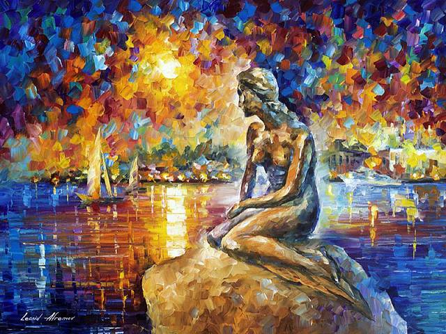 Copenhagen Mermaid by Leonid Afremov - 'Copenhagen Mermaid' is a lovely painting (oil on canvas with palette knife) by the Russian-Israeli artist Leonid Afremov (1955-2019),  depicting the bronze statue by Edvard Eriksen, of a little mermaid becoming human. <br />
Based on the 1837 fairy tale of the same name by Danish author Hans Christian Andersen, the small and unimposing statue of the lonely girl on the beach, becomes a Copenhagen's icon. - , Copenhagen, mermaid, mermaids, Leonid, Afremov, art, arts, places, place, lovely, painting, paintings, oil, canvas, palette, knife, Russian, Israeli, artist, artists, bronze, statue, statues, Edvard, Eriksen, little, human, 1837, fairy, tale, tales, Danish, author, authors, Hans, Christian, Andersen, unimposing, lonely, girl, girls, beach, beaches, icon, icons - 'Copenhagen Mermaid' is a lovely painting (oil on canvas with palette knife) by the Russian-Israeli artist Leonid Afremov (1955-2019),  depicting the bronze statue by Edvard Eriksen, of a little mermaid becoming human. <br />
Based on the 1837 fairy tale of the same name by Danish author Hans Christian Andersen, the small and unimposing statue of the lonely girl on the beach, becomes a Copenhagen's icon. Подреждайте безплатни онлайн Copenhagen Mermaid by Leonid Afremov пъзел игри или изпратете Copenhagen Mermaid by Leonid Afremov пъзел игра поздравителна картичка  от puzzles-games.eu.. Copenhagen Mermaid by Leonid Afremov пъзел, пъзели, пъзели игри, puzzles-games.eu, пъзел игри, online пъзел игри, free пъзел игри, free online пъзел игри, Copenhagen Mermaid by Leonid Afremov free пъзел игра, Copenhagen Mermaid by Leonid Afremov online пъзел игра, jigsaw puzzles, Copenhagen Mermaid by Leonid Afremov jigsaw puzzle, jigsaw puzzle games, jigsaw puzzles games, Copenhagen Mermaid by Leonid Afremov пъзел игра картичка, пъзели игри картички, Copenhagen Mermaid by Leonid Afremov пъзел игра поздравителна картичка