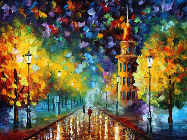 Gold Winter Night by Leonid Afremov - The 'Gold Winter Night' (2014) is an oil painting on canvas by Leonid Afremov (1955-2019) made using a palette knife only. This technique with spatula makes his paintings very unique, dazzling colorful and vibrant.<br />
Afremov was born in Vitebsk, Belarus, then former USSR, the same town where Marc Chagall began his artistic career.  In 1990 he moved with his family to Israel, in the Tel Aviv area, where opened an art gallery. In 2002, he moved to the United States. Since 2004 he started selling his paintings on eBay and received positive approval from customers. In March 2010 he moved to Playa del Carmen, Mexico where he lived for nine years. - , gold, winter, night, nights, Leonid, Afremov, art, arts, oil, painting, paintings, canvas, palette, knife, technique, spatula, unique, dazzling, colorful, vibrant, Vitebsk, Belarus, USSR, town, Marc, Chagall, artistic, career, 1990, family, gallery, 2002, United, States, eBay, positive, approval, customers, 2010, Mexico - The 'Gold Winter Night' (2014) is an oil painting on canvas by Leonid Afremov (1955-2019) made using a palette knife only. This technique with spatula makes his paintings very unique, dazzling colorful and vibrant.<br />
Afremov was born in Vitebsk, Belarus, then former USSR, the same town where Marc Chagall began his artistic career.  In 1990 he moved with his family to Israel, in the Tel Aviv area, where opened an art gallery. In 2002, he moved to the United States. Since 2004 he started selling his paintings on eBay and received positive approval from customers. In March 2010 he moved to Playa del Carmen, Mexico where he lived for nine years. Resuelve rompecabezas en línea gratis Gold Winter Night by Leonid Afremov juegos puzzle o enviar Gold Winter Night by Leonid Afremov juego de puzzle tarjetas electrónicas de felicitación  de puzzles-games.eu.. Gold Winter Night by Leonid Afremov puzzle, puzzles, rompecabezas juegos, puzzles-games.eu, juegos de puzzle, juegos en línea del rompecabezas, juegos gratis puzzle, juegos en línea gratis rompecabezas, Gold Winter Night by Leonid Afremov juego de puzzle gratuito, Gold Winter Night by Leonid Afremov juego de rompecabezas en línea, jigsaw puzzles, Gold Winter Night by Leonid Afremov jigsaw puzzle, jigsaw puzzle games, jigsaw puzzles games, Gold Winter Night by Leonid Afremov rompecabezas de juego tarjeta electrónica, juegos de puzzles tarjetas electrónicas, Gold Winter Night by Leonid Afremov puzzle tarjeta electrónica de felicitación