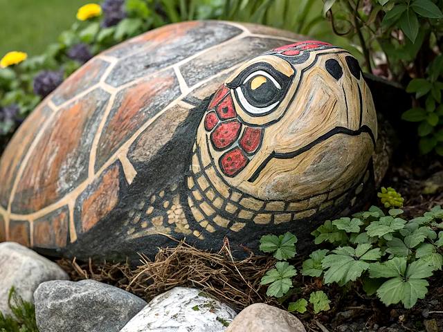 Handpainted Turtle on Stone пъзел игра 