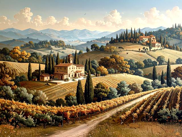 Mural of Tuscany by Bob Tamburello puzzle game 