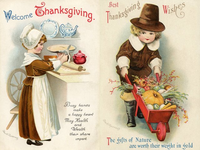 Thanksgiving with Pilgrim Girl and Boy Vintage Postcards by Ellen Clapsaddle - Beautiful vintage postcards for Thanksgiving, drawn by Ellen Clapsaddle, with an adorable Pilgrim Girl in the kitchen, preparing a pie for the feast and a Pilgrim Boy with red wheelbarrow, filled with rich autumn harvest. Ellen Hattie Clapsaddle (January 8, 1865 - January 7, 1934) was an American illustrator artist in the late 19th and early 20th centuries, with well recognized admirable style, expressed in her souvenirs and greeting cards. - , Thanksgiving, pilgrim, girl, girls, boy, boys, vintage, postcards, postcard, Ellen, Clapsaddle, art, arts, cartoon, cartoons, holiday, holidays, feast, feasts, beautiful, adorable, kitchen, kitchens, pie, pies, red, wheelbarrow, wheelbarrows, rich, autumn, harvest, Hattie, January, 1865, 1934, American, illustrator, illustrators, artist, artists, late, 19th, early, 20th, centuries, century, admirable, style, styles, er, souvenirs, souvenirs, greeting, cards, card - Beautiful vintage postcards for Thanksgiving, drawn by Ellen Clapsaddle, with an adorable Pilgrim Girl in the kitchen, preparing a pie for the feast and a Pilgrim Boy with red wheelbarrow, filled with rich autumn harvest. Ellen Hattie Clapsaddle (January 8, 1865 - January 7, 1934) was an American illustrator artist in the late 19th and early 20th centuries, with well recognized admirable style, expressed in her souvenirs and greeting cards. Solve free online Thanksgiving with Pilgrim Girl and Boy Vintage Postcards by Ellen Clapsaddle puzzle games or send Thanksgiving with Pilgrim Girl and Boy Vintage Postcards by Ellen Clapsaddle puzzle game greeting ecards  from puzzles-games.eu.. Thanksgiving with Pilgrim Girl and Boy Vintage Postcards by Ellen Clapsaddle puzzle, puzzles, puzzles games, puzzles-games.eu, puzzle games, online puzzle games, free puzzle games, free online puzzle games, Thanksgiving with Pilgrim Girl and Boy Vintage Postcards by Ellen Clapsaddle free puzzle game, Thanksgiving with Pilgrim Girl and Boy Vintage Postcards by Ellen Clapsaddle online puzzle game, jigsaw puzzles, Thanksgiving with Pilgrim Girl and Boy Vintage Postcards by Ellen Clapsaddle jigsaw puzzle, jigsaw puzzle games, jigsaw puzzles games, Thanksgiving with Pilgrim Girl and Boy Vintage Postcards by Ellen Clapsaddle puzzle game ecard, puzzles games ecards, Thanksgiving with Pilgrim Girl and Boy Vintage Postcards by Ellen Clapsaddle puzzle game greeting ecard