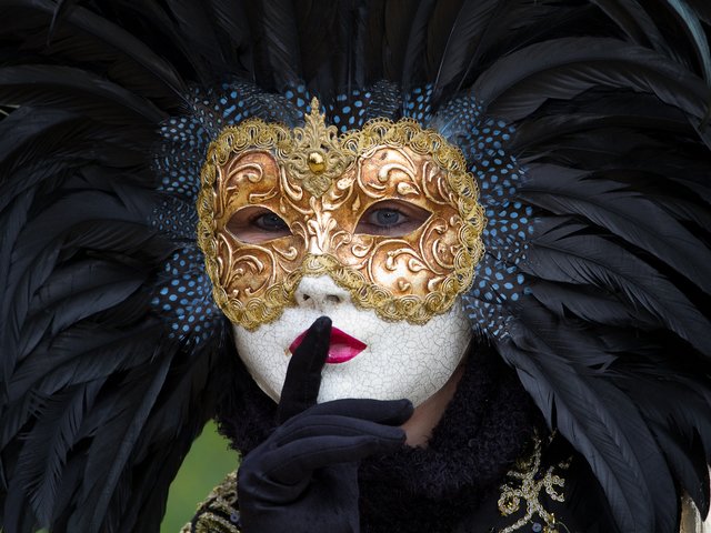 Venetian Mask Colombina Carnival of Venice Italy - Beautiful modern mask of mysterious 