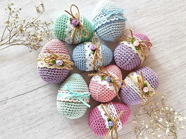 Crochet Easter Eggs - Lovely Easter eggs with colorful crochet knit ornaments, suitable to hang them on string as spring decoration.<br />
This cheery little eggs with handmade adornments will warm your heart and brighten the Easter holiday. - , crochet, Easter, eggs, egg, holiday, holidays, lovely, colorful, knit, ornaments, ornament, string, spring, decoration, decorations, cheery, handmade, adornments, adornment, heart - Lovely Easter eggs with colorful crochet knit ornaments, suitable to hang them on string as spring decoration.<br />
This cheery little eggs with handmade adornments will warm your heart and brighten the Easter holiday. Lösen Sie kostenlose Crochet Easter Eggs Online Puzzle Spiele oder senden Sie Crochet Easter Eggs Puzzle Spiel Gruß ecards  from puzzles-games.eu.. Crochet Easter Eggs puzzle, Rätsel, puzzles, Puzzle Spiele, puzzles-games.eu, puzzle games, Online Puzzle Spiele, kostenlose Puzzle Spiele, kostenlose Online Puzzle Spiele, Crochet Easter Eggs kostenlose Puzzle Spiel, Crochet Easter Eggs Online Puzzle Spiel, jigsaw puzzles, Crochet Easter Eggs jigsaw puzzle, jigsaw puzzle games, jigsaw puzzles games, Crochet Easter Eggs Puzzle Spiel ecard, Puzzles Spiele ecards, Crochet Easter Eggs Puzzle Spiel Gruß ecards