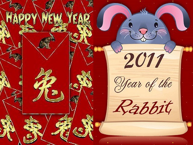 happy new year in chinese rabbit. Happy New Year with Rabbit as