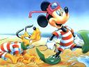 Disney Summer Mickey Mouse and Pluto Wallpaper