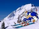 Sonic the Hedgehog Skiing Wallpaper