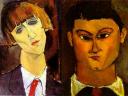 Amedeo Modigliani Portrait of Madame Kisling and Portrait of the Painter Moise Kisling