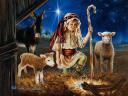 Christmas Greeting Card Little Shepherd by Dona Gelsinger