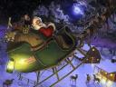 Christmas Eve Santa Claus on Sleigh by Tom Newsom