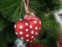 Christmas Tree-Decoration Red Heart with White Dots
