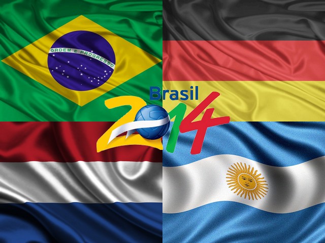 2014 FIFA World Cup Brazil Teams qualified in Semifinals - The teams have qualified in the semifinals of the 2014 FIFA World Cup are Brazil and Germany, The Netherlands and Argentina. <br />
Brazil came in the semi-finals of the World Cup for the first time in 12 years by beating Colombia 2-1, with the goals from the defenders Thiago Silva and David Luiz.<br />
Germany win over France 1-0 with, after the defender Mats Hummels scored in a free kick after 13 minutes.<br />
The Dutch team beat the team of Costa Rica 4-3 on penalties after the regular time and the overtime. The goalkeeper of Newcastle Tim Krul managed to save two penalties from Costa Rica's Bryan Ruiz, and ranked the team in the semifinals. <br />
Argentina beat Belgium 1-0, the only goal scored by the striker Gonzalo Higuain in the eighth minute of the match. - , 2014, FIFA, World, Cup, Brazil, teams, team, qualified, semifinals, cartoons, cartoon, sport, sports, Brazil, Germany, Netherlands, Argentina, Colombia, goals, goal, defender, defenders, Thiago, Silva, David, Luiz, France, Mats, Hummels, free, kick, Dutch, team, teams, Costa, Rica, penalties, penalty, Bryan, Ruiz, Belgium, striker, strikers, Gonzalo, Higuain, minute, minutes, match - The teams have qualified in the semifinals of the 2014 FIFA World Cup are Brazil and Germany, The Netherlands and Argentina. <br />
Brazil came in the semi-finals of the World Cup for the first time in 12 years by beating Colombia 2-1, with the goals from the defenders Thiago Silva and David Luiz.<br />
Germany win over France 1-0 with, after the defender Mats Hummels scored in a free kick after 13 minutes.<br />
The Dutch team beat the team of Costa Rica 4-3 on penalties after the regular time and the overtime. The goalkeeper of Newcastle Tim Krul managed to save two penalties from Costa Rica's Bryan Ruiz, and ranked the team in the semifinals. <br />
Argentina beat Belgium 1-0, the only goal scored by the striker Gonzalo Higuain in the eighth minute of the match. Подреждайте безплатни онлайн 2014 FIFA World Cup Brazil Teams qualified in Semifinals пъзел игри или изпратете 2014 FIFA World Cup Brazil Teams qualified in Semifinals пъзел игра поздравителна картичка  от puzzles-games.eu.. 2014 FIFA World Cup Brazil Teams qualified in Semifinals пъзел, пъзели, пъзели игри, puzzles-games.eu, пъзел игри, online пъзел игри, free пъзел игри, free online пъзел игри, 2014 FIFA World Cup Brazil Teams qualified in Semifinals free пъзел игра, 2014 FIFA World Cup Brazil Teams qualified in Semifinals online пъзел игра, jigsaw puzzles, 2014 FIFA World Cup Brazil Teams qualified in Semifinals jigsaw puzzle, jigsaw puzzle games, jigsaw puzzles games, 2014 FIFA World Cup Brazil Teams qualified in Semifinals пъзел игра картичка, пъзели игри картички, 2014 FIFA World Cup Brazil Teams qualified in Semifinals пъзел игра поздравителна картичка