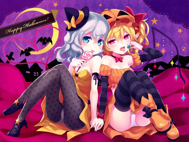 Halloween Flandre Scarlet and  Koishi Komeiji from Touhou by Minamura Haruki Wallpaper - Wallpaper for Halloween with Flandre Scarlet and Koishi Komeiji from the Japanese Touhou series 'Embodiment of Scarlet Devil', illustrated by the talented artist Minamura Haruki. Flandre Scarlet is the younger sister of Remilia Scarlet, with incredible physical and destructive power, immunized to Holy things, a vampire who has lived for over 495 years. Koishi Komeiji is younger sister of Satori Komeiji and has an ability to read and manipulate people's subconscious and spends much of her time wandering the world aimlessly. Due to the fact that being stronger than their siblings, Koishi and Flandre are isolated as extra-bosses by their sisters Satori Komeiji and Remilia Scarlet, who are owners of the 'Scarlet Devil Mansion'. - , Halloween, Flandre, Scarlet, Koishi, Komeiji, Touhou, Minamura, Haruki, wallpaper, wallpapers, cartoon, cartoons, holiday, holidays, Japanese, series, serie, embodiment, embodiments, devil, devils, talented, artist, artists, younger, sister, sisters, Remilia, incredible, physical, destructive, power, powers, Holy, things, thing, vampire, vampires, years, year, Satori, ability, abilities, subconscious, world, aimlessly, fact, facts, siblings, sibling, bosses, boss, owners, owner, Mansion - Wallpaper for Halloween with Flandre Scarlet and Koishi Komeiji from the Japanese Touhou series 'Embodiment of Scarlet Devil', illustrated by the talented artist Minamura Haruki. Flandre Scarlet is the younger sister of Remilia Scarlet, with incredible physical and destructive power, immunized to Holy things, a vampire who has lived for over 495 years. Koishi Komeiji is younger sister of Satori Komeiji and has an ability to read and manipulate people's subconscious and spends much of her time wandering the world aimlessly. Due to the fact that being stronger than their siblings, Koishi and Flandre are isolated as extra-bosses by their sisters Satori Komeiji and Remilia Scarlet, who are owners of the 'Scarlet Devil Mansion'. Решайте бесплатные онлайн Halloween Flandre Scarlet and  Koishi Komeiji from Touhou by Minamura Haruki Wallpaper пазлы игры или отправьте Halloween Flandre Scarlet and  Koishi Komeiji from Touhou by Minamura Haruki Wallpaper пазл игру приветственную открытку  из puzzles-games.eu.. Halloween Flandre Scarlet and  Koishi Komeiji from Touhou by Minamura Haruki Wallpaper пазл, пазлы, пазлы игры, puzzles-games.eu, пазл игры, онлайн пазл игры, игры пазлы бесплатно, бесплатно онлайн пазл игры, Halloween Flandre Scarlet and  Koishi Komeiji from Touhou by Minamura Haruki Wallpaper бесплатно пазл игра, Halloween Flandre Scarlet and  Koishi Komeiji from Touhou by Minamura Haruki Wallpaper онлайн пазл игра , jigsaw puzzles, Halloween Flandre Scarlet and  Koishi Komeiji from Touhou by Minamura Haruki Wallpaper jigsaw puzzle, jigsaw puzzle games, jigsaw puzzles games, Halloween Flandre Scarlet and  Koishi Komeiji from Touhou by Minamura Haruki Wallpaper пазл игра открытка, пазлы игры открытки, Halloween Flandre Scarlet and  Koishi Komeiji from Touhou by Minamura Haruki Wallpaper пазл игра приветственная открытка