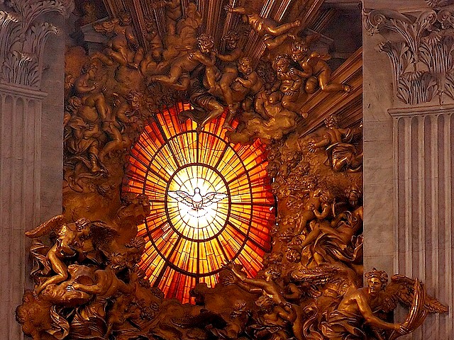 Alabaster Window with Dove center of  Gloria in Cathedra Petri Basilica Saint Peter Vatican Rome Italy - Alabaster window, with an image of a dove, symbol of the Holy Spirit in center of the 'Gloria', depicting angels and enormous billowing clouds, whose sunlight is turning into artificial rays of gold and is pouring onto the faithful, above Cathedra Petri, designed in the 17th century by Italian Baroque artist Gian Lorenzo Bernini, located in the apse of Basilica 'Saint Peter' in  Vatican City, Rome, Italy. - , alabaster, window, windows, dove, doves, center, centers, Gloria, Cathedra, Petri, Basilica, Saint, Peter, Vatican, Rome, Italy, art, arts, places, place, holidays, holiday, travel, travels, tour, tours, trips, trip, excursion, excursions, image, images, symbol, symbols, Holy, Spirit, angels, angel, enormous, billowing, clouds, cloud, sunlight, artificial, rays, ray, gold, faithful, 17th, century, centuries, Baroque, artist, artists, Gian, Lorenzo, Bernini, apse, apses - Alabaster window, with an image of a dove, symbol of the Holy Spirit in center of the 'Gloria', depicting angels and enormous billowing clouds, whose sunlight is turning into artificial rays of gold and is pouring onto the faithful, above Cathedra Petri, designed in the 17th century by Italian Baroque artist Gian Lorenzo Bernini, located in the apse of Basilica 'Saint Peter' in  Vatican City, Rome, Italy. Solve free online Alabaster Window with Dove center of  Gloria in Cathedra Petri Basilica Saint Peter Vatican Rome Italy puzzle games or send Alabaster Window with Dove center of  Gloria in Cathedra Petri Basilica Saint Peter Vatican Rome Italy puzzle game greeting ecards  from puzzles-games.eu.. Alabaster Window with Dove center of  Gloria in Cathedra Petri Basilica Saint Peter Vatican Rome Italy puzzle, puzzles, puzzles games, puzzles-games.eu, puzzle games, online puzzle games, free puzzle games, free online puzzle games, Alabaster Window with Dove center of  Gloria in Cathedra Petri Basilica Saint Peter Vatican Rome Italy free puzzle game, Alabaster Window with Dove center of  Gloria in Cathedra Petri Basilica Saint Peter Vatican Rome Italy online puzzle game, jigsaw puzzles, Alabaster Window with Dove center of  Gloria in Cathedra Petri Basilica Saint Peter Vatican Rome Italy jigsaw puzzle, jigsaw puzzle games, jigsaw puzzles games, Alabaster Window with Dove center of  Gloria in Cathedra Petri Basilica Saint Peter Vatican Rome Italy puzzle game ecard, puzzles games ecards, Alabaster Window with Dove center of  Gloria in Cathedra Petri Basilica Saint Peter Vatican Rome Italy puzzle game greeting ecard