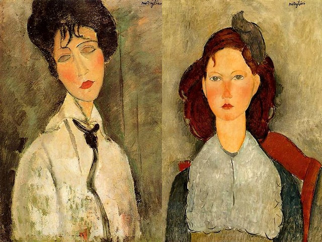 Amedeo Modigliani Portrait of a Woman in a Black Tie and Seated Young Girl - 'Portrait of a Woman in a black tie' (1917, with blank eyes to be disguised the personal individuality) and 'Seated young girl' (1918) painted by Amedeo Modigliani with the stamp upon them of his own typical, delicate lineament and melancholy. - , Amedeo, Modigliani, portrait, portraits, woman, women, black, tie, ties, seated, young, girl, girls, art, arts, painter, painters, artist, artists, sculptor, sculptors, Expressionist, Expressionists, blank, eyes, eye, personal, individuality, individualities, stamp, stamps, typical, delicate, lineament, lineaments, melancholy, melancholies - 'Portrait of a Woman in a black tie' (1917, with blank eyes to be disguised the personal individuality) and 'Seated young girl' (1918) painted by Amedeo Modigliani with the stamp upon them of his own typical, delicate lineament and melancholy. Решайте бесплатные онлайн Amedeo Modigliani Portrait of a Woman in a Black Tie and Seated Young Girl пазлы игры или отправьте Amedeo Modigliani Portrait of a Woman in a Black Tie and Seated Young Girl пазл игру приветственную открытку  из puzzles-games.eu.. Amedeo Modigliani Portrait of a Woman in a Black Tie and Seated Young Girl пазл, пазлы, пазлы игры, puzzles-games.eu, пазл игры, онлайн пазл игры, игры пазлы бесплатно, бесплатно онлайн пазл игры, Amedeo Modigliani Portrait of a Woman in a Black Tie and Seated Young Girl бесплатно пазл игра, Amedeo Modigliani Portrait of a Woman in a Black Tie and Seated Young Girl онлайн пазл игра , jigsaw puzzles, Amedeo Modigliani Portrait of a Woman in a Black Tie and Seated Young Girl jigsaw puzzle, jigsaw puzzle games, jigsaw puzzles games, Amedeo Modigliani Portrait of a Woman in a Black Tie and Seated Young Girl пазл игра открытка, пазлы игры открытки, Amedeo Modigliani Portrait of a Woman in a Black Tie and Seated Young Girl пазл игра приветственная открытка