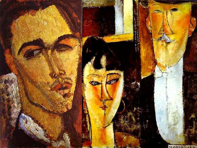 Amedeo Modigliani Portrait of the Spanish Painter Celso Lagar and Bride and Groom - 'Portrait of the Spanish Painter Celso Lagar ' (1915, oil on canvas, private collection), a sculptor and painter of landscapes, taverns, circus scenes and a series of paintings inspired by works of Cezanne, Goya and Picasso, whose life and work were distinctly separated by the two World Wars (1891-1966). 'Bride and Groom' ('The Newlyweds', 1915-1916, oil on canvas, The Museum of Modern Arts, New York, USA), is a famous portrait by Amedeo Modigliani,  influenced by Cubism, with elegant elongated facial features and almond shapes of the asymmetrically placed eyes, like his sculptures with sharp edges. - , Amedeo, Modigliani, portrait, portraits, Spanish, Celso, Lagar, Bride, Groom, art, arts, painter, painters, artist, artists, sculptor, sculptors, Expressionist, Expressionists, 1915, oil, canvas, private, collection, landscapes, landscape, taverns, tavern, circus, scenes, scene, series, serie, paintings, painting, works, work, Cezanne, Goya, Picasso, life, lifes, work, works, distinctly, World, Wars, war, 1891-1966, Newlyweds, 1915-1916, Museum, museums, Modern, New, York, USA, famous, Cubism, elegant, elongated, facial, features, feature, almond, shapes, shape, asymmetrically, eyes, eye, sculptures, sculpture, sharp, edges, edge - 'Portrait of the Spanish Painter Celso Lagar ' (1915, oil on canvas, private collection), a sculptor and painter of landscapes, taverns, circus scenes and a series of paintings inspired by works of Cezanne, Goya and Picasso, whose life and work were distinctly separated by the two World Wars (1891-1966). 'Bride and Groom' ('The Newlyweds', 1915-1916, oil on canvas, The Museum of Modern Arts, New York, USA), is a famous portrait by Amedeo Modigliani,  influenced by Cubism, with elegant elongated facial features and almond shapes of the asymmetrically placed eyes, like his sculptures with sharp edges. Solve free online Amedeo Modigliani Portrait of the Spanish Painter Celso Lagar and Bride and Groom puzzle games or send Amedeo Modigliani Portrait of the Spanish Painter Celso Lagar and Bride and Groom puzzle game greeting ecards  from puzzles-games.eu.. Amedeo Modigliani Portrait of the Spanish Painter Celso Lagar and Bride and Groom puzzle, puzzles, puzzles games, puzzles-games.eu, puzzle games, online puzzle games, free puzzle games, free online puzzle games, Amedeo Modigliani Portrait of the Spanish Painter Celso Lagar and Bride and Groom free puzzle game, Amedeo Modigliani Portrait of the Spanish Painter Celso Lagar and Bride and Groom online puzzle game, jigsaw puzzles, Amedeo Modigliani Portrait of the Spanish Painter Celso Lagar and Bride and Groom jigsaw puzzle, jigsaw puzzle games, jigsaw puzzles games, Amedeo Modigliani Portrait of the Spanish Painter Celso Lagar and Bride and Groom puzzle game ecard, puzzles games ecards, Amedeo Modigliani Portrait of the Spanish Painter Celso Lagar and Bride and Groom puzzle game greeting ecard