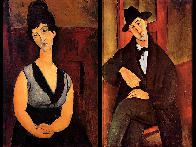 Amedeo Modigliani The Beautiful Confectioner and Portrait of Mario Varvogli - The painting of Modigliani 'The Beautiful Confectioner' (1916) and 'Portrait of Mario Varvogli' (a Greek musician), the famous masterpiece created by Amedeo Modigliani in 1919-1920 , oil on canvas, private collection. - , Amedeo, Modigliani, beautiful, confectioner, confectioners, portrait, portraits, Mario, Varvogliart, arts, painter, painters, artist, artists, sculptor, sculptors, Expressionist, Expressionists, 1916, Greek, musician, musicians, famous, masterpiece, masterpieces, 1919-1920, oil, canvas, private, collection, collections - The painting of Modigliani 'The Beautiful Confectioner' (1916) and 'Portrait of Mario Varvogli' (a Greek musician), the famous masterpiece created by Amedeo Modigliani in 1919-1920 , oil on canvas, private collection. Solve free online Amedeo Modigliani The Beautiful Confectioner and Portrait of Mario Varvogli puzzle games or send Amedeo Modigliani The Beautiful Confectioner and Portrait of Mario Varvogli puzzle game greeting ecards  from puzzles-games.eu.. Amedeo Modigliani The Beautiful Confectioner and Portrait of Mario Varvogli puzzle, puzzles, puzzles games, puzzles-games.eu, puzzle games, online puzzle games, free puzzle games, free online puzzle games, Amedeo Modigliani The Beautiful Confectioner and Portrait of Mario Varvogli free puzzle game, Amedeo Modigliani The Beautiful Confectioner and Portrait of Mario Varvogli online puzzle game, jigsaw puzzles, Amedeo Modigliani The Beautiful Confectioner and Portrait of Mario Varvogli jigsaw puzzle, jigsaw puzzle games, jigsaw puzzles games, Amedeo Modigliani The Beautiful Confectioner and Portrait of Mario Varvogli puzzle game ecard, puzzles games ecards, Amedeo Modigliani The Beautiful Confectioner and Portrait of Mario Varvogli puzzle game greeting ecard