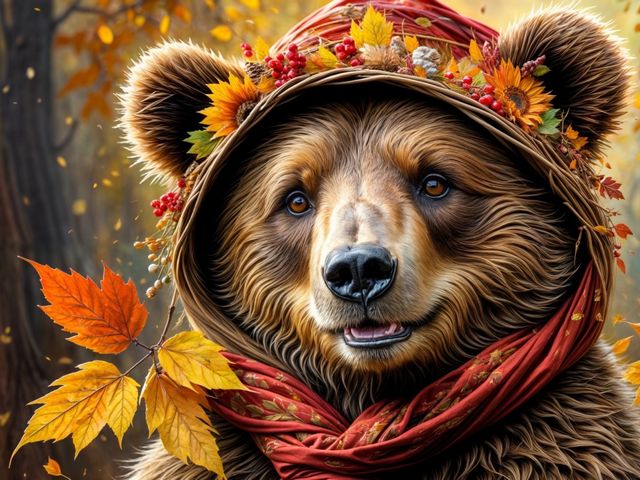 Bear Autumn Tales by Lietuciennica on DeviantArt juego de puzzle 