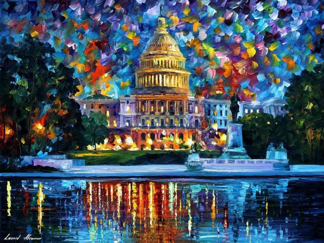 Capitol at Night by Leonid Afremov - 'Capitol at Night ' is a wonderful painting (oil on canvas with palette knife) by the Russian-Israeli artist Leonid Afremov (1955-2019), painted after his visit in Washington. <br />
At the painting is depicted the stunning night sky over the Capitol, with millions of beautifully sparkling lights of colorful fireworks behind the dome of the Capitol. - , Capitol, night, nights, Leonid, Afremov, art, arts, wonderful, painting, paintings, oil, canvas, palette, knife, Russian, Israeli, artist, artists, visit, visits, Washington, stunning, sky, skies, millions, million, beautifully, sparkling, lights, lights, colorful, fireworks, firework, dome, domes - 'Capitol at Night ' is a wonderful painting (oil on canvas with palette knife) by the Russian-Israeli artist Leonid Afremov (1955-2019), painted after his visit in Washington. <br />
At the painting is depicted the stunning night sky over the Capitol, with millions of beautifully sparkling lights of colorful fireworks behind the dome of the Capitol. Solve free online Capitol at Night by Leonid Afremov puzzle games or send Capitol at Night by Leonid Afremov puzzle game greeting ecards  from puzzles-games.eu.. Capitol at Night by Leonid Afremov puzzle, puzzles, puzzles games, puzzles-games.eu, puzzle games, online puzzle games, free puzzle games, free online puzzle games, Capitol at Night by Leonid Afremov free puzzle game, Capitol at Night by Leonid Afremov online puzzle game, jigsaw puzzles, Capitol at Night by Leonid Afremov jigsaw puzzle, jigsaw puzzle games, jigsaw puzzles games, Capitol at Night by Leonid Afremov puzzle game ecard, puzzles games ecards, Capitol at Night by Leonid Afremov puzzle game greeting ecard