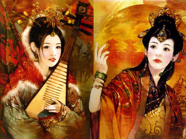 Chinese Beauties Wang Zhao Jun and Chen Jiao by Der Jen - 'Wang Zhao Jun and Chen Jiao', portraits of charming women painted by Der Jen (Dezhen), the Taiwanese artist, from an art book 'The Touching Legends Of The Chinese Beauties'. - , Chinese, beauties, beauty, Wang, Zhao, Jun, Chen, Jiao, Der, Jen, art, arts, portraits, portrait, charming, women, woman, Dezhen, Taiwanese, artist, artists, book, book, touching, legends, legend - 'Wang Zhao Jun and Chen Jiao', portraits of charming women painted by Der Jen (Dezhen), the Taiwanese artist, from an art book 'The Touching Legends Of The Chinese Beauties'. Solve free online Chinese Beauties Wang Zhao Jun and Chen Jiao by Der Jen puzzle games or send Chinese Beauties Wang Zhao Jun and Chen Jiao by Der Jen puzzle game greeting ecards  from puzzles-games.eu.. Chinese Beauties Wang Zhao Jun and Chen Jiao by Der Jen puzzle, puzzles, puzzles games, puzzles-games.eu, puzzle games, online puzzle games, free puzzle games, free online puzzle games, Chinese Beauties Wang Zhao Jun and Chen Jiao by Der Jen free puzzle game, Chinese Beauties Wang Zhao Jun and Chen Jiao by Der Jen online puzzle game, jigsaw puzzles, Chinese Beauties Wang Zhao Jun and Chen Jiao by Der Jen jigsaw puzzle, jigsaw puzzle games, jigsaw puzzles games, Chinese Beauties Wang Zhao Jun and Chen Jiao by Der Jen puzzle game ecard, puzzles games ecards, Chinese Beauties Wang Zhao Jun and Chen Jiao by Der Jen puzzle game greeting ecard