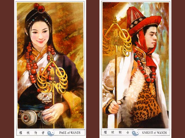 Chinese Tarot Page and Knight of Wands by Der Jen - Illustrations of 'Page of Wands' and 'Knight of Wands', from the beautiful tarot deck, known as 'Classic Chinese Ladies Tarot' or 'Der-Jen Tarot', with drawings of girl and boy, dressed in traditional Chinese costumes, made by Taiwanese artist Der Jen (Dezhen). - , Chinese, tarot, page, pages, knight, knights, wands, wand, Der, Jen, art, arts, illustrations, illustration, beautiful, deck, decks, classic, ladies, lady, drawings, drawing, girl, girls, boy, boys, traditional, Chinese, costumes, costume, Taiwanese, artist, artists, Dezhen - Illustrations of 'Page of Wands' and 'Knight of Wands', from the beautiful tarot deck, known as 'Classic Chinese Ladies Tarot' or 'Der-Jen Tarot', with drawings of girl and boy, dressed in traditional Chinese costumes, made by Taiwanese artist Der Jen (Dezhen). Solve free online Chinese Tarot Page and Knight of Wands by Der Jen puzzle games or send Chinese Tarot Page and Knight of Wands by Der Jen puzzle game greeting ecards  from puzzles-games.eu.. Chinese Tarot Page and Knight of Wands by Der Jen puzzle, puzzles, puzzles games, puzzles-games.eu, puzzle games, online puzzle games, free puzzle games, free online puzzle games, Chinese Tarot Page and Knight of Wands by Der Jen free puzzle game, Chinese Tarot Page and Knight of Wands by Der Jen online puzzle game, jigsaw puzzles, Chinese Tarot Page and Knight of Wands by Der Jen jigsaw puzzle, jigsaw puzzle games, jigsaw puzzles games, Chinese Tarot Page and Knight of Wands by Der Jen puzzle game ecard, puzzles games ecards, Chinese Tarot Page and Knight of Wands by Der Jen puzzle game greeting ecard
