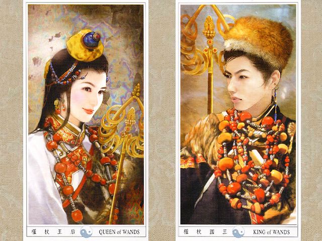 Chinese Tarot Queen and King of Wands by Der Jen - Splendid illustrations of 'Queen of Wands' and 'King of Wands', from the beautiful tarot deck, known as 'Classic Chinese Ladies Tarot' or 'Der-Jen Tarot', with drawings by Taiwanese artist Der Jen (Dezhen). - , Chinese, tarot, queen, queens, king, kings, wands, wand, Der, Jen, art, arts, splendid, illustrations, illustration, beautiful, deck, decks, classic, ladies, lady, drawings, drawing, Taiwanese, artist, artists, Dezhen - Splendid illustrations of 'Queen of Wands' and 'King of Wands', from the beautiful tarot deck, known as 'Classic Chinese Ladies Tarot' or 'Der-Jen Tarot', with drawings by Taiwanese artist Der Jen (Dezhen). Lösen Sie kostenlose Chinese Tarot Queen and King of Wands by Der Jen Online Puzzle Spiele oder senden Sie Chinese Tarot Queen and King of Wands by Der Jen Puzzle Spiel Gruß ecards  from puzzles-games.eu.. Chinese Tarot Queen and King of Wands by Der Jen puzzle, Rätsel, puzzles, Puzzle Spiele, puzzles-games.eu, puzzle games, Online Puzzle Spiele, kostenlose Puzzle Spiele, kostenlose Online Puzzle Spiele, Chinese Tarot Queen and King of Wands by Der Jen kostenlose Puzzle Spiel, Chinese Tarot Queen and King of Wands by Der Jen Online Puzzle Spiel, jigsaw puzzles, Chinese Tarot Queen and King of Wands by Der Jen jigsaw puzzle, jigsaw puzzle games, jigsaw puzzles games, Chinese Tarot Queen and King of Wands by Der Jen Puzzle Spiel ecard, Puzzles Spiele ecards, Chinese Tarot Queen and King of Wands by Der Jen Puzzle Spiel Gruß ecards