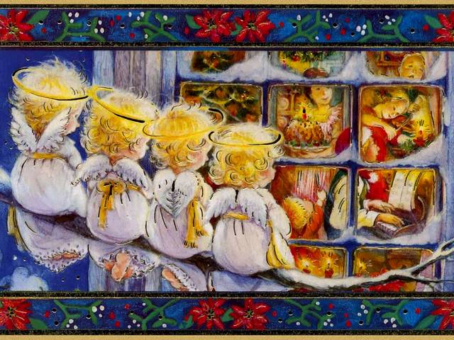 Christmas Eve by Lisi Martin Greeting Card - Lovely greeting card with little angels with dreamy looks towards a magnificent world, from where jets of a fairy, warm and joyful atmosphere of the Christmas Eve, painted by Lisi Martin a Spanish artist and illustrator, born in Barcelona, Catalonia in 1944. - , Christmas, Eve, Lisi, Martin, greeting, card, cards, art, arts, holiday, holidays, feast, feasts, lovely, little, angels, angel, magnificent, world, worlds, fairy, warm, joyful, atmosphere, atmospheres, Spanish, artist, artists, illustrator, illustrators, Barcelona, Catalonia, 1944. - Lovely greeting card with little angels with dreamy looks towards a magnificent world, from where jets of a fairy, warm and joyful atmosphere of the Christmas Eve, painted by Lisi Martin a Spanish artist and illustrator, born in Barcelona, Catalonia in 1944. Solve free online Christmas Eve by Lisi Martin Greeting Card puzzle games or send Christmas Eve by Lisi Martin Greeting Card puzzle game greeting ecards  from puzzles-games.eu.. Christmas Eve by Lisi Martin Greeting Card puzzle, puzzles, puzzles games, puzzles-games.eu, puzzle games, online puzzle games, free puzzle games, free online puzzle games, Christmas Eve by Lisi Martin Greeting Card free puzzle game, Christmas Eve by Lisi Martin Greeting Card online puzzle game, jigsaw puzzles, Christmas Eve by Lisi Martin Greeting Card jigsaw puzzle, jigsaw puzzle games, jigsaw puzzles games, Christmas Eve by Lisi Martin Greeting Card puzzle game ecard, puzzles games ecards, Christmas Eve by Lisi Martin Greeting Card puzzle game greeting ecard
