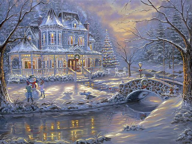 Christmas Scene by Robert Finale - 'Christmas Scene' or 'Chloe's Christmas' is a beautiful painting by Robert Finale, depicting a fairy winter landscape of festive decorated cottage with Christmas tree, children making snowman and stone bridge over ice river.<br />
The contemporary American artist Robert Final, born in 1966 in Sagua la Grande, Cuba, shows the exquisite technique reflected in amazing romantic landscapes,  a haven of pure and quiet delight. - , Christmas, scene, scenes, Robert, Finale, art, arts, holiday, holidays, Chloe, painting, paintings, fairy, winter, landscape, landscapes, festive, decorated, cottage, cottages, tree, trees, children, child, snowman, stone, bridge, bridges, ice, river, river, contemporary, American, artist, artists, Cuba, exquisite, technique, amazing, romantic, haven, pure, quiet, delight - 'Christmas Scene' or 'Chloe's Christmas' is a beautiful painting by Robert Finale, depicting a fairy winter landscape of festive decorated cottage with Christmas tree, children making snowman and stone bridge over ice river.<br />
The contemporary American artist Robert Final, born in 1966 in Sagua la Grande, Cuba, shows the exquisite technique reflected in amazing romantic landscapes,  a haven of pure and quiet delight. Resuelve rompecabezas en línea gratis Christmas Scene by Robert Finale juegos puzzle o enviar Christmas Scene by Robert Finale juego de puzzle tarjetas electrónicas de felicitación  de puzzles-games.eu.. Christmas Scene by Robert Finale puzzle, puzzles, rompecabezas juegos, puzzles-games.eu, juegos de puzzle, juegos en línea del rompecabezas, juegos gratis puzzle, juegos en línea gratis rompecabezas, Christmas Scene by Robert Finale juego de puzzle gratuito, Christmas Scene by Robert Finale juego de rompecabezas en línea, jigsaw puzzles, Christmas Scene by Robert Finale jigsaw puzzle, jigsaw puzzle games, jigsaw puzzles games, Christmas Scene by Robert Finale rompecabezas de juego tarjeta electrónica, juegos de puzzles tarjetas electrónicas, Christmas Scene by Robert Finale puzzle tarjeta electrónica de felicitación