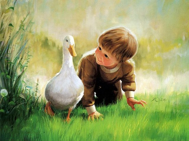 Just Ducky Early Childhood by Donald Zolan - A beautiful oil painting 'Just Ducky' (1991), with a little boy and elegant goose on the lawn, bathed in sunlight, from the splendid collection the 'Early Childhood' by the American artist Donald Zolan (1937-2009), who depicts the charming discoveries of childhood among the beauty of nature. - , just, ducky, duckies, childhood, childhoods, Donald, Zolan, art, arts, holidays, holiday, beautiful, paintings, oil, painting, 1991, little, boy, boys, elegant, goose, geese, lawn, lawns, sunlight, splendid, collection, collections, American, artist, artists, 1937, 2009, charming, discoveries, discovery, beauty, beauties, nature, natures - A beautiful oil painting 'Just Ducky' (1991), with a little boy and elegant goose on the lawn, bathed in sunlight, from the splendid collection the 'Early Childhood' by the American artist Donald Zolan (1937-2009), who depicts the charming discoveries of childhood among the beauty of nature. Lösen Sie kostenlose Just Ducky Early Childhood by Donald Zolan Online Puzzle Spiele oder senden Sie Just Ducky Early Childhood by Donald Zolan Puzzle Spiel Gruß ecards  from puzzles-games.eu.. Just Ducky Early Childhood by Donald Zolan puzzle, Rätsel, puzzles, Puzzle Spiele, puzzles-games.eu, puzzle games, Online Puzzle Spiele, kostenlose Puzzle Spiele, kostenlose Online Puzzle Spiele, Just Ducky Early Childhood by Donald Zolan kostenlose Puzzle Spiel, Just Ducky Early Childhood by Donald Zolan Online Puzzle Spiel, jigsaw puzzles, Just Ducky Early Childhood by Donald Zolan jigsaw puzzle, jigsaw puzzle games, jigsaw puzzles games, Just Ducky Early Childhood by Donald Zolan Puzzle Spiel ecard, Puzzles Spiele ecards, Just Ducky Early Childhood by Donald Zolan Puzzle Spiel Gruß ecards