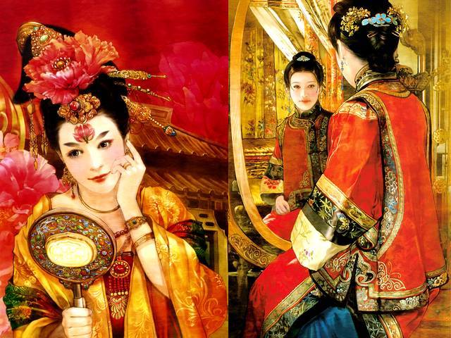 Legends of the Chinese Beauties by Der Jen - The charming lady Yang Yu Huan and beautiful girl in front of big mirror, stunning illustrations by Der Jen (Dezhen), a Taiwanese artist, from the elite collection in an art book 'The Touching Legends Of The Chinese Beauties'. - , legends, legend, Chinese, beauties, beauty, Der, Jen, art, arts, charming, lady, ladies, Yang, Yu, Huan, beautiful, girl, girls, mirror, mirrors, stunning, illustrations, illustration, Dezhen, Taiwanese, artist, artists, elite, collection, collections, book, book, touching - The charming lady Yang Yu Huan and beautiful girl in front of big mirror, stunning illustrations by Der Jen (Dezhen), a Taiwanese artist, from the elite collection in an art book 'The Touching Legends Of The Chinese Beauties'. Resuelve rompecabezas en línea gratis Legends of the Chinese Beauties by Der Jen juegos puzzle o enviar Legends of the Chinese Beauties by Der Jen juego de puzzle tarjetas electrónicas de felicitación  de puzzles-games.eu.. Legends of the Chinese Beauties by Der Jen puzzle, puzzles, rompecabezas juegos, puzzles-games.eu, juegos de puzzle, juegos en línea del rompecabezas, juegos gratis puzzle, juegos en línea gratis rompecabezas, Legends of the Chinese Beauties by Der Jen juego de puzzle gratuito, Legends of the Chinese Beauties by Der Jen juego de rompecabezas en línea, jigsaw puzzles, Legends of the Chinese Beauties by Der Jen jigsaw puzzle, jigsaw puzzle games, jigsaw puzzles games, Legends of the Chinese Beauties by Der Jen rompecabezas de juego tarjeta electrónica, juegos de puzzles tarjetas electrónicas, Legends of the Chinese Beauties by Der Jen puzzle tarjeta electrónica de felicitación