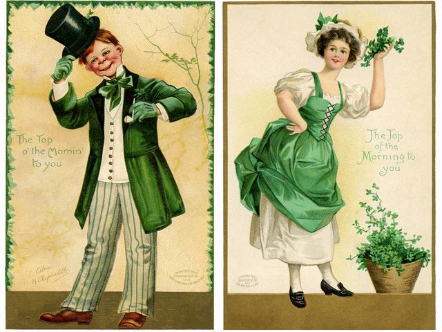 St. Patricks Day Irishman and Irish Lady Vintage Postcards by Ellen Clapsaddle - Beautiful vintage postcards, drawn by the artist Ellen Clapsaddle for St. Patrick’s Day with a redhead Irishman in a long green coat, green top hat and matching gloves and a charming Irish lady dressed in green and white, who holds a bunch of shamrock in her hand. Ellen Hattie Clapsaddle (January 8, 1865 - January 7, 1934) was an American illustrator artist with an admirable style, expressed in her souvenirs and greeting cards. - , St., Saint, Patricks, Patrick, day, days, Irishman, Irish, lady, ladies, vintage, postcards, postcard, Ellen, Clapsaddle, art, arts, cartoon, cartoons, holiday, holidays, feast, feasts, beautiful, artist, artists, redhead, green, coat, coats, hat, hats, gloves, glove, charming, bunch, bunches, shamrock, hand, hands, Hattie, January, 1865, January, 1934, American, illustrator, illustrators, admirable, style, styles, souvenirs, souvenir, greeting, cards, card - Beautiful vintage postcards, drawn by the artist Ellen Clapsaddle for St. Patrick’s Day with a redhead Irishman in a long green coat, green top hat and matching gloves and a charming Irish lady dressed in green and white, who holds a bunch of shamrock in her hand. Ellen Hattie Clapsaddle (January 8, 1865 - January 7, 1934) was an American illustrator artist with an admirable style, expressed in her souvenirs and greeting cards. Solve free online St. Patricks Day Irishman and Irish Lady Vintage Postcards by Ellen Clapsaddle puzzle games or send St. Patricks Day Irishman and Irish Lady Vintage Postcards by Ellen Clapsaddle puzzle game greeting ecards  from puzzles-games.eu.. St. Patricks Day Irishman and Irish Lady Vintage Postcards by Ellen Clapsaddle puzzle, puzzles, puzzles games, puzzles-games.eu, puzzle games, online puzzle games, free puzzle games, free online puzzle games, St. Patricks Day Irishman and Irish Lady Vintage Postcards by Ellen Clapsaddle free puzzle game, St. Patricks Day Irishman and Irish Lady Vintage Postcards by Ellen Clapsaddle online puzzle game, jigsaw puzzles, St. Patricks Day Irishman and Irish Lady Vintage Postcards by Ellen Clapsaddle jigsaw puzzle, jigsaw puzzle games, jigsaw puzzles games, St. Patricks Day Irishman and Irish Lady Vintage Postcards by Ellen Clapsaddle puzzle game ecard, puzzles games ecards, St. Patricks Day Irishman and Irish Lady Vintage Postcards by Ellen Clapsaddle puzzle game greeting ecard