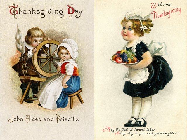 Thanksgiving Greetings Vintage Postcards by Ellen Clapsaddle - Beautiful vintage postcards with greetings for Thanksgiving day, drawn by Ellen Clapsaddle. The first is an adorable portrait of John Alden and Priscilla (Mullins) as children, sitting behind a wheel for spinning. The second image of a charming girl, dressed as a waiter offering fruits, was painted circa 1910. Ellen Hattie Clapsaddle (January 8, 1865 - January 7, 1934), the American illustrator and artist from the late 19th and early 20th centuries, is well known for her souvenirs and greeting cards made in an admirable style of her era. - , Thanksgiving, greetings, greeting, vintage, postcards, postcard, Ellen, Clapsaddle, art, arts, cartoon, cartoons, holiday, holidays, feast, feasts, beautiful, day, days, adorable, portrait, portraits, John, Alden, Priscilla, Mullins, children, child, wheel, wheels, spinning, image, images, charming, girl, girls, waiter, waiters, fruits, fruit, 1910, Hattie, January, 1865, 1934, American, illustrator, illustrators, artist, artists, late, 19th, early, 20th, centuries, century, souvenirs, souvenir, admirable, style, styles, era - Beautiful vintage postcards with greetings for Thanksgiving day, drawn by Ellen Clapsaddle. The first is an adorable portrait of John Alden and Priscilla (Mullins) as children, sitting behind a wheel for spinning. The second image of a charming girl, dressed as a waiter offering fruits, was painted circa 1910. Ellen Hattie Clapsaddle (January 8, 1865 - January 7, 1934), the American illustrator and artist from the late 19th and early 20th centuries, is well known for her souvenirs and greeting cards made in an admirable style of her era. Solve free online Thanksgiving Greetings Vintage Postcards by Ellen Clapsaddle puzzle games or send Thanksgiving Greetings Vintage Postcards by Ellen Clapsaddle puzzle game greeting ecards  from puzzles-games.eu.. Thanksgiving Greetings Vintage Postcards by Ellen Clapsaddle puzzle, puzzles, puzzles games, puzzles-games.eu, puzzle games, online puzzle games, free puzzle games, free online puzzle games, Thanksgiving Greetings Vintage Postcards by Ellen Clapsaddle free puzzle game, Thanksgiving Greetings Vintage Postcards by Ellen Clapsaddle online puzzle game, jigsaw puzzles, Thanksgiving Greetings Vintage Postcards by Ellen Clapsaddle jigsaw puzzle, jigsaw puzzle games, jigsaw puzzles games, Thanksgiving Greetings Vintage Postcards by Ellen Clapsaddle puzzle game ecard, puzzles games ecards, Thanksgiving Greetings Vintage Postcards by Ellen Clapsaddle puzzle game greeting ecard