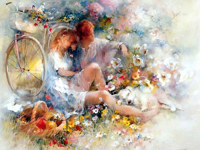 Trip in Spring by Willem Haenraets - 'Trip in Spring' is a watercolor painting by the Dutch artist Willem Haenraets.<br />
With soft colors, the painter conjures up a beautiful illusion from the romantic world of two lovers in an Impressionist style.<br />
Willem Haenraets was born in Rotterdam 1940.<br />
Many painting's by William Haenraets are currently shown in galleries and private collections throughout the world, including Europe, New York, California and Japan. - , trip, spring, Willem, Haenraets, art, arts, watercolor, painting, paintings, Dutch, artist, artists, soft, colors, painter, painters, beautiful, illusion, romantic, world, lovers, Impressionist, style, Rotterdam, 1940, galleries, gallery, private, collections, collection, world, Europe, New, York, California, Japan - 'Trip in Spring' is a watercolor painting by the Dutch artist Willem Haenraets.<br />
With soft colors, the painter conjures up a beautiful illusion from the romantic world of two lovers in an Impressionist style.<br />
Willem Haenraets was born in Rotterdam 1940.<br />
Many painting's by William Haenraets are currently shown in galleries and private collections throughout the world, including Europe, New York, California and Japan. Solve free online Trip in Spring by Willem Haenraets puzzle games or send Trip in Spring by Willem Haenraets puzzle game greeting ecards  from puzzles-games.eu.. Trip in Spring by Willem Haenraets puzzle, puzzles, puzzles games, puzzles-games.eu, puzzle games, online puzzle games, free puzzle games, free online puzzle games, Trip in Spring by Willem Haenraets free puzzle game, Trip in Spring by Willem Haenraets online puzzle game, jigsaw puzzles, Trip in Spring by Willem Haenraets jigsaw puzzle, jigsaw puzzle games, jigsaw puzzles games, Trip in Spring by Willem Haenraets puzzle game ecard, puzzles games ecards, Trip in Spring by Willem Haenraets puzzle game greeting ecard