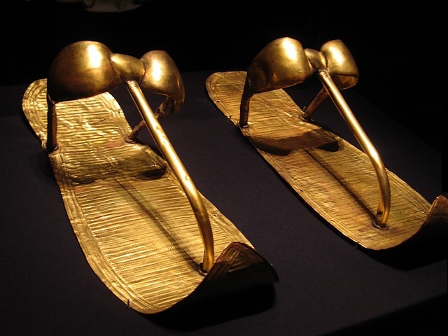 Tutankhamun Golden Sandals Science Museum Minnesota USA - The golden sandals of the Egyptian pharaoh Tutankhamun (1343 BC-1325 BC), during the exhibition in the Science Museum of Minnesota, USA, 'Tutankhamun the Golden King and the Great Pharaohs' (February 18 to September 5, 2011). These golden sandals, imitating woven of reeds, made specifically for the afterlife, have been still on the feet of Tutankhamun when Howard Carter unpacks the mummy. - , Tutankhamun, golden, sandals, sandal, Science, Museum, museums, Minnesota, USA, art, arts, places, place, travel, travels, trip, trips, tour, tours, Egyptian, pharaoh, pharaohs, 1343, 1325, BC, exhibition, exhibitions, king, kings, great, February, September, 2011, woven, wovens, reeds, reed, afterlife, feet, feets, Howard, Carter, mummy, mummies - The golden sandals of the Egyptian pharaoh Tutankhamun (1343 BC-1325 BC), during the exhibition in the Science Museum of Minnesota, USA, 'Tutankhamun the Golden King and the Great Pharaohs' (February 18 to September 5, 2011). These golden sandals, imitating woven of reeds, made specifically for the afterlife, have been still on the feet of Tutankhamun when Howard Carter unpacks the mummy. Solve free online Tutankhamun Golden Sandals Science Museum Minnesota USA puzzle games or send Tutankhamun Golden Sandals Science Museum Minnesota USA puzzle game greeting ecards  from puzzles-games.eu.. Tutankhamun Golden Sandals Science Museum Minnesota USA puzzle, puzzles, puzzles games, puzzles-games.eu, puzzle games, online puzzle games, free puzzle games, free online puzzle games, Tutankhamun Golden Sandals Science Museum Minnesota USA free puzzle game, Tutankhamun Golden Sandals Science Museum Minnesota USA online puzzle game, jigsaw puzzles, Tutankhamun Golden Sandals Science Museum Minnesota USA jigsaw puzzle, jigsaw puzzle games, jigsaw puzzles games, Tutankhamun Golden Sandals Science Museum Minnesota USA puzzle game ecard, puzzles games ecards, Tutankhamun Golden Sandals Science Museum Minnesota USA puzzle game greeting ecard
