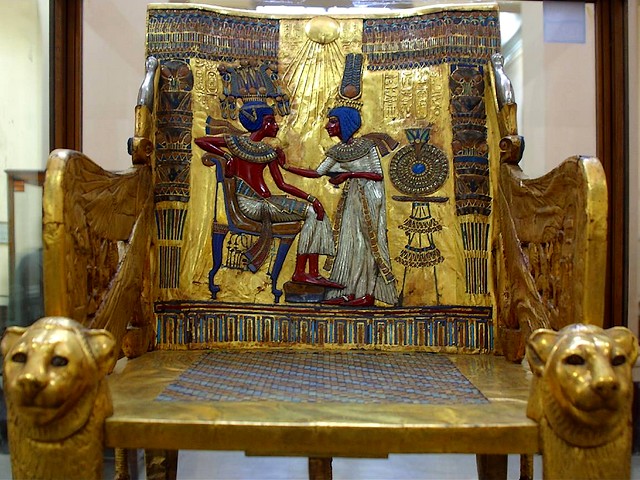 Tutankhamun Golden Throne Museum of Antiquities in Cairo Egypt - A golden throne of the Egyptian pharaoh Tutankhamun (1343 BC-1325 BC), a boy pharaoh, also known as King Tut, who becomes a Pharaoh in 1334 BC, when he has been 9 years old, at Museum of Egyptian Antiquities in Cairo, discovered in 1922 by Howard Carter (1874-1939), an English archaeologist and egyptologist, in a tomb at Thebes in the Valley of the Kings, Luxor, Egypt. - , Tutankhamun, golden, throne, thrones, museum, museums, antiquities, antiquity, Cairo, Egypt, art, arts, places, place, travel, travels, trip, trips, tour, tours, Egyptian, pharaoh, pharaohs, 1343, 1325, BC, boy, boys, King, Tut, 1334, BC, years, year, 1922, Howard, Carter, 1874, 1939, English, archaeologist, archaeologists, egyptologist, egyptologists, tomb, tombs, Thebes, valley, valleys, kings, king, Luxor - A golden throne of the Egyptian pharaoh Tutankhamun (1343 BC-1325 BC), a boy pharaoh, also known as King Tut, who becomes a Pharaoh in 1334 BC, when he has been 9 years old, at Museum of Egyptian Antiquities in Cairo, discovered in 1922 by Howard Carter (1874-1939), an English archaeologist and egyptologist, in a tomb at Thebes in the Valley of the Kings, Luxor, Egypt. Solve free online Tutankhamun Golden Throne Museum of Antiquities in Cairo Egypt puzzle games or send Tutankhamun Golden Throne Museum of Antiquities in Cairo Egypt puzzle game greeting ecards  from puzzles-games.eu.. Tutankhamun Golden Throne Museum of Antiquities in Cairo Egypt puzzle, puzzles, puzzles games, puzzles-games.eu, puzzle games, online puzzle games, free puzzle games, free online puzzle games, Tutankhamun Golden Throne Museum of Antiquities in Cairo Egypt free puzzle game, Tutankhamun Golden Throne Museum of Antiquities in Cairo Egypt online puzzle game, jigsaw puzzles, Tutankhamun Golden Throne Museum of Antiquities in Cairo Egypt jigsaw puzzle, jigsaw puzzle games, jigsaw puzzles games, Tutankhamun Golden Throne Museum of Antiquities in Cairo Egypt puzzle game ecard, puzzles games ecards, Tutankhamun Golden Throne Museum of Antiquities in Cairo Egypt puzzle game greeting ecard