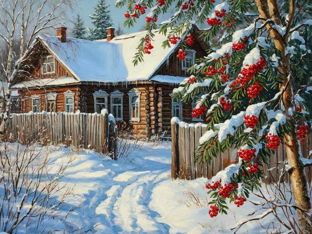 Winter at the Village пазл игру 