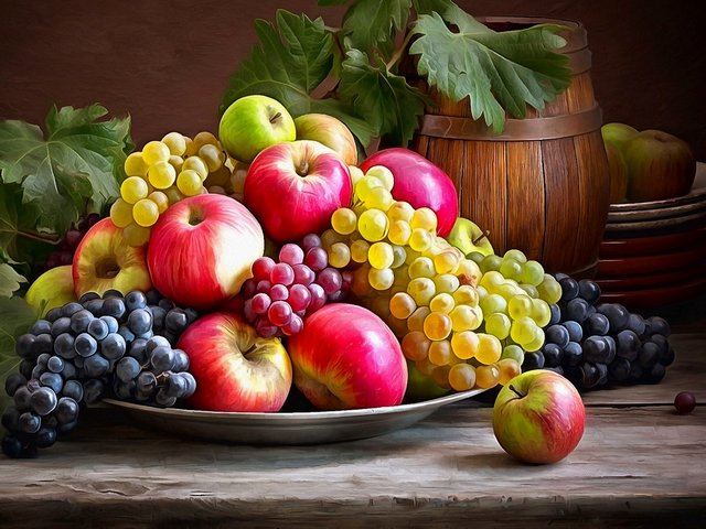 Apples and Grapes Still Life juego de puzzle 