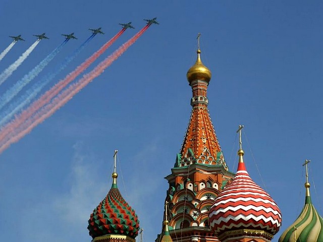 Victory Day in Moscow Su-25 Frogfoot - Su-25 Frogfoot military jets fly over the St. Basill's Cathedral marking the Russian National flag during the Victory Day parade in Moscow (May 9, 2010). - , Victory, Day, Moscow, Su-25, Frogfoot, show, shows, places, place, military, jet, jets, St., Basill's, Cathedral, cathedrals, Russian, national, flag, flags, parade, parades, May, 2010 - Su-25 Frogfoot military jets fly over the St. Basill's Cathedral marking the Russian National flag during the Victory Day parade in Moscow (May 9, 2010). Solve free online Victory Day in Moscow Su-25 Frogfoot puzzle games or send Victory Day in Moscow Su-25 Frogfoot puzzle game greeting ecards  from puzzles-games.eu.. Victory Day in Moscow Su-25 Frogfoot puzzle, puzzles, puzzles games, puzzles-games.eu, puzzle games, online puzzle games, free puzzle games, free online puzzle games, Victory Day in Moscow Su-25 Frogfoot free puzzle game, Victory Day in Moscow Su-25 Frogfoot online puzzle game, jigsaw puzzles, Victory Day in Moscow Su-25 Frogfoot jigsaw puzzle, jigsaw puzzle games, jigsaw puzzles games, Victory Day in Moscow Su-25 Frogfoot puzzle game ecard, puzzles games ecards, Victory Day in Moscow Su-25 Frogfoot puzzle game greeting ecard