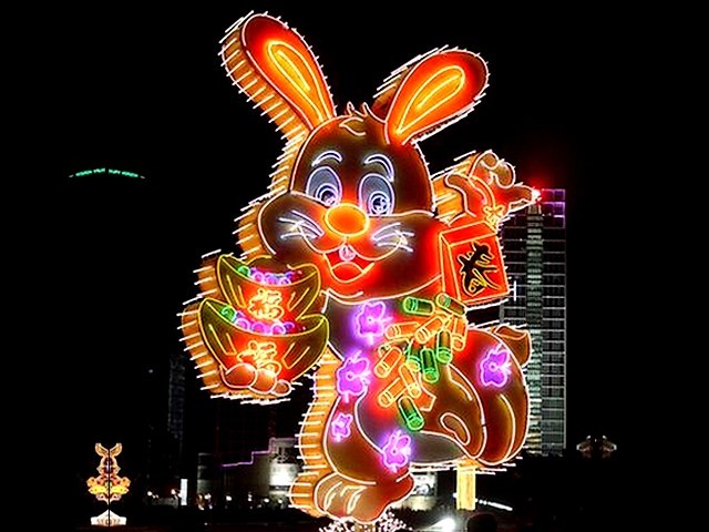 Chinese New Year Neon Llights in Dalian Liaoning Northeast China - Neon lights in a shape of rabbit at the celebration of Chinese New Year on the plaza in Dalian, one of the most prosperous cities in China, with unique architecture and one of the most famous travel destinations in Liaoning province, with the largest harbor in the northeast part of China (Jan 24, 2011). - , Chinese, New, Year, years, neon, lights, light, Dalian, Liaoning, Northeast, China, holidays, holiday, festival, festivals, celebrations, celebration, places, place, holidays, holiday, travel, travels, tour, tours, trips, trip, excursion, excursions, shape, shapes, rabbit, rabits, plaza, plazas, prosperous, cities, city, unique, architecture, architectures, famous, travel, destinations, destination, province, provinces, largest, harbor, harbors - Neon lights in a shape of rabbit at the celebration of Chinese New Year on the plaza in Dalian, one of the most prosperous cities in China, with unique architecture and one of the most famous travel destinations in Liaoning province, with the largest harbor in the northeast part of China (Jan 24, 2011). Решайте бесплатные онлайн Chinese New Year Neon Llights in Dalian Liaoning Northeast China пазлы игры или отправьте Chinese New Year Neon Llights in Dalian Liaoning Northeast China пазл игру приветственную открытку  из puzzles-games.eu.. Chinese New Year Neon Llights in Dalian Liaoning Northeast China пазл, пазлы, пазлы игры, puzzles-games.eu, пазл игры, онлайн пазл игры, игры пазлы бесплатно, бесплатно онлайн пазл игры, Chinese New Year Neon Llights in Dalian Liaoning Northeast China бесплатно пазл игра, Chinese New Year Neon Llights in Dalian Liaoning Northeast China онлайн пазл игра , jigsaw puzzles, Chinese New Year Neon Llights in Dalian Liaoning Northeast China jigsaw puzzle, jigsaw puzzle games, jigsaw puzzles games, Chinese New Year Neon Llights in Dalian Liaoning Northeast China пазл игра открытка, пазлы игры открытки, Chinese New Year Neon Llights in Dalian Liaoning Northeast China пазл игра приветственная открытка