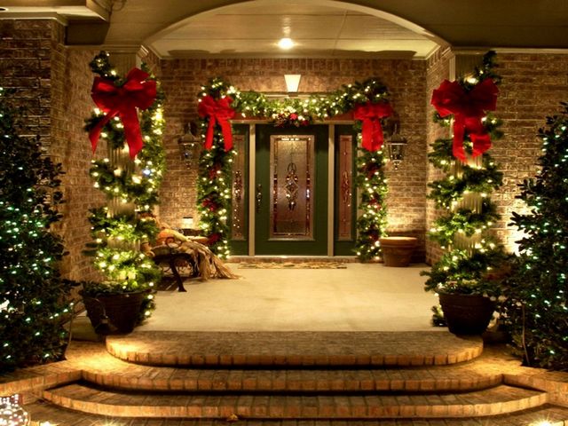 Christmas Decoration of House Entrance - An inviting idea for elegant Christmas decoration of the house entrance in traditional color scheme with festoons of fresh green plant, woven of brilliant warm white lights, adorned with red ribbons, which create a holiday mood. - , Christmas, decoration, decorations, house, houses, entrance, entrances, holiday, holidays, inviting, idea, ideas, elegant, traditional, color, scheme, festoons, festoon, fresh, green, plant, brilliant, warm, white, lights, light, red, ribbons, ribbon, mood - An inviting idea for elegant Christmas decoration of the house entrance in traditional color scheme with festoons of fresh green plant, woven of brilliant warm white lights, adorned with red ribbons, which create a holiday mood. Solve free online Christmas Decoration of House Entrance puzzle games or send Christmas Decoration of House Entrance puzzle game greeting ecards  from puzzles-games.eu.. Christmas Decoration of House Entrance puzzle, puzzles, puzzles games, puzzles-games.eu, puzzle games, online puzzle games, free puzzle games, free online puzzle games, Christmas Decoration of House Entrance free puzzle game, Christmas Decoration of House Entrance online puzzle game, jigsaw puzzles, Christmas Decoration of House Entrance jigsaw puzzle, jigsaw puzzle games, jigsaw puzzles games, Christmas Decoration of House Entrance puzzle game ecard, puzzles games ecards, Christmas Decoration of House Entrance puzzle game greeting ecard