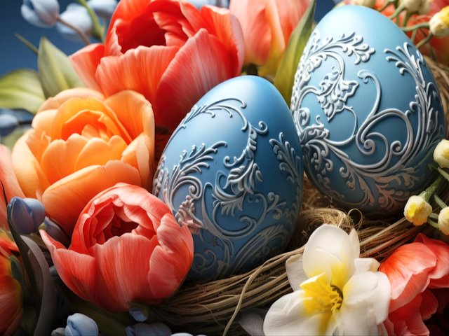 Easter Eggs in Nest Puzzle Spiel 