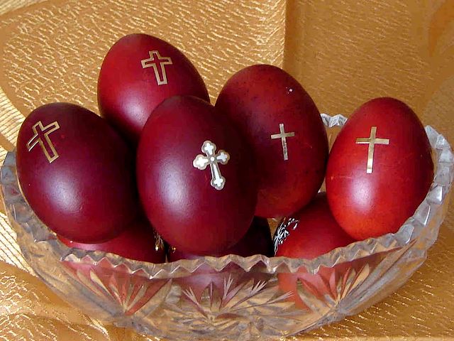 Greek Easter Eggs - The hard-boiled eggs, dyed in dark brilliant red colour, made by Orthodox Christians in Greece and Middle East,  are the brightest symbol of Greek Easter. The egg itself is an emblem of the Resurrection, while the red colour symbolizes the redeeming blood of Christ that was shed to absolve the sins of man. - , Greek, Easter, eggs, egg, holidays, holiday, hard, boiled, dark, brilliant, red, colour, colours, Orthodox, Christians, Christian, Greece, Middle, East, symbol, symbols, emblem, emblems, Resurrection, redeeming, blood, Christ, sins, sin, man, men - The hard-boiled eggs, dyed in dark brilliant red colour, made by Orthodox Christians in Greece and Middle East,  are the brightest symbol of Greek Easter. The egg itself is an emblem of the Resurrection, while the red colour symbolizes the redeeming blood of Christ that was shed to absolve the sins of man. Solve free online Greek Easter Eggs puzzle games or send Greek Easter Eggs puzzle game greeting ecards  from puzzles-games.eu.. Greek Easter Eggs puzzle, puzzles, puzzles games, puzzles-games.eu, puzzle games, online puzzle games, free puzzle games, free online puzzle games, Greek Easter Eggs free puzzle game, Greek Easter Eggs online puzzle game, jigsaw puzzles, Greek Easter Eggs jigsaw puzzle, jigsaw puzzle games, jigsaw puzzles games, Greek Easter Eggs puzzle game ecard, puzzles games ecards, Greek Easter Eggs puzzle game greeting ecard