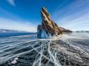 Giant Rock on Ogoy Island Baikal Lake Russia