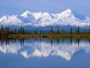 Mount McKinley reflected in Wonder Lake Denali National Park Alaska